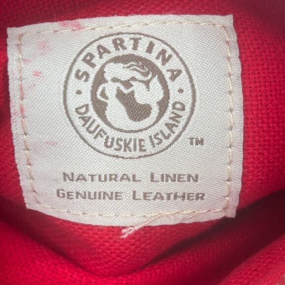 Spartina Wristlet Clutch with Tassel Beige Black Red Geometric Leather Linen Zip - Picture 6 of 12